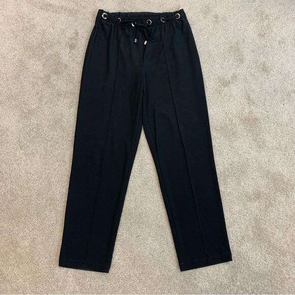 JOSEPH Ribkoff Black gold grommet stretchy spandex drawstring pants Sz 8 - Picture 9 of 9